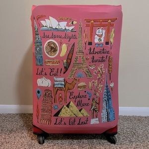 NWOT Wanderskye Luggage Cover Reversible Bucket List Design
